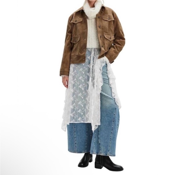 Free People Night Ranch faux suede jacket in antique bronze Xsmall - Picture 4 of 13